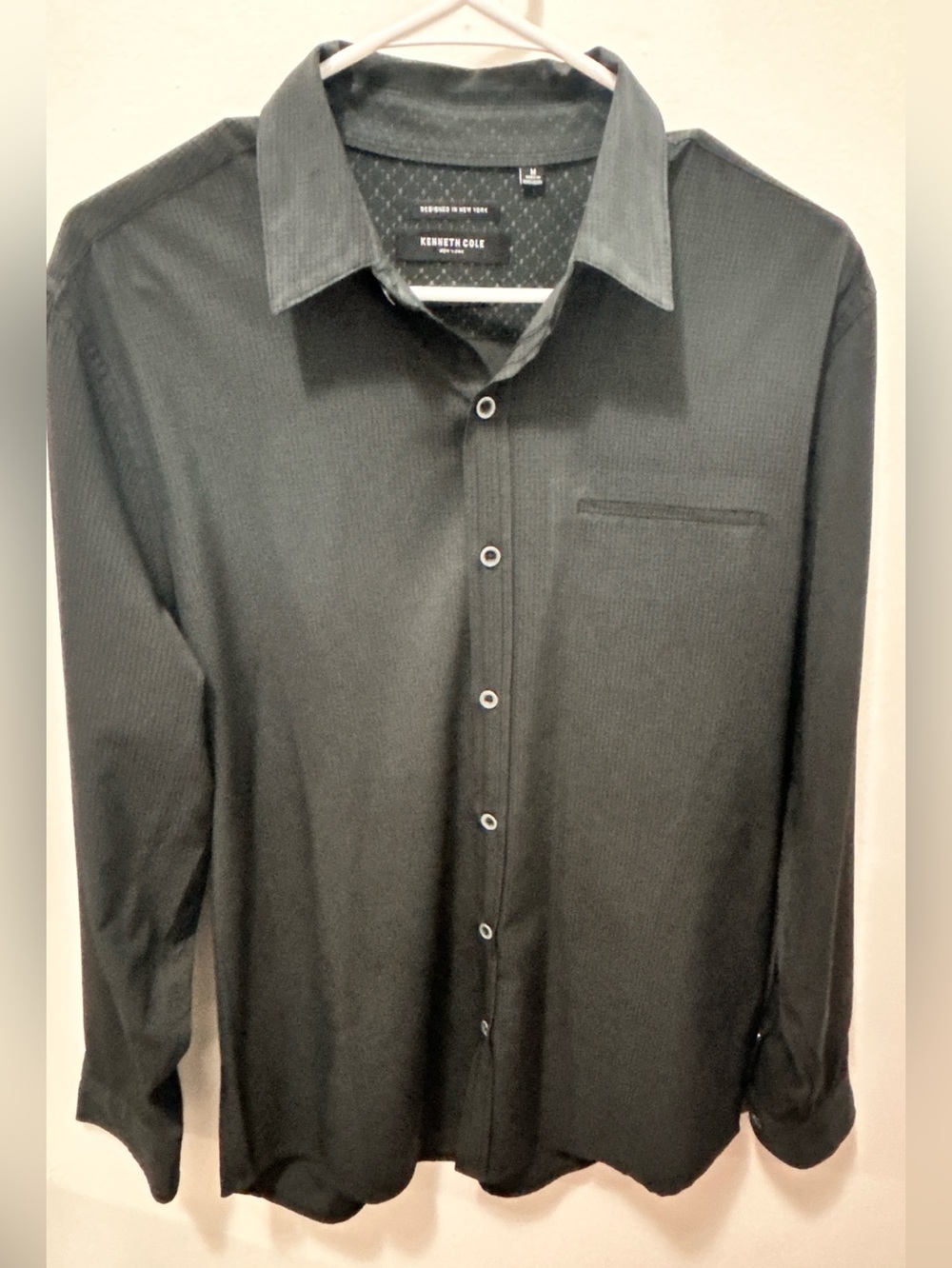 Kenneth Cole Men's Dark Green Long-Sleeve Button-Down Shirt